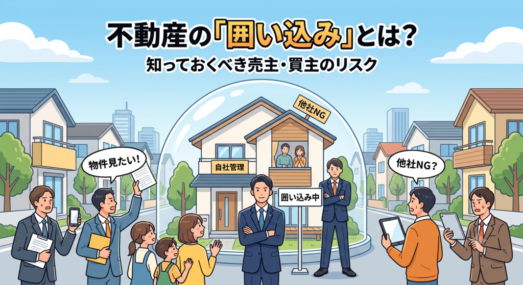 不動産探しで「他の会社の物件は紹介できない」と言われたことはありませんか?それは業界の悪しき慣習「囲い込み」かもしれません。自社の利益を優先し、お客様の選択肢を奪う囲い込みの仕組みと、売主・買主双方のリスク、そして本当に信頼できる透明性の高い不動産会社の選び方を徹底解説します。