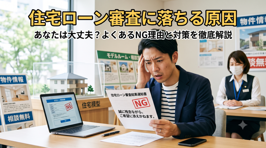 「住宅ローンの審査に落ちてしまった」「審査に通るか不安…」という方必見!スマホ代の引き落とし遅延や、車社会の茨城ならではの「マイカーローン」、リボ払いなど、審査に落ちる5つの主な原因をプロが徹底解説します。審査に不安がある場合の対策や、絶対にやってはいけないNG行動もご紹介。