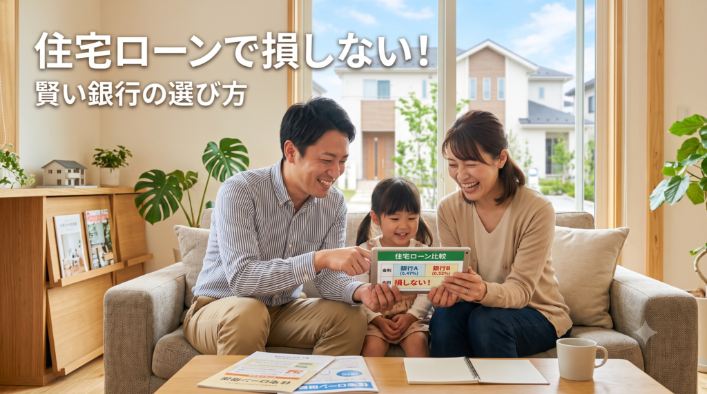 「とにかく金利が一番安いネット銀行にしよう」と思っていませんか？実はその選び方、数百万円損する可能性があります！見落としがちな諸費用（保証料・事務手数料）の罠から、団信の充実度、茨城特有の不動産事情（ネット銀行と地方銀行の審査の違い）まで、損しないための銀行選びの3つの基準をプロが徹底解説します。