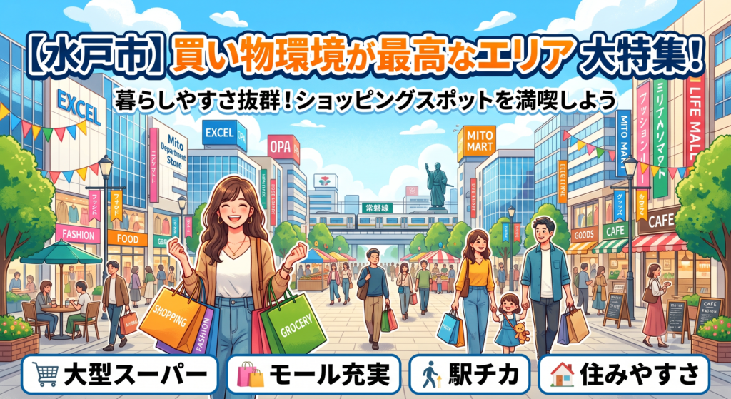 「毎日の買い物をラクにしたい」「週末は近くのショッピングモールで楽しみたい」水戸市でそんな理想の暮らしが叶う、買い物環境が抜群に良いエリア(笠原・千波、内原、赤塚)をプロが厳選!ロードサイド店舗の充実度から、人気エリア特有の「土地価格の高さ」や「渋滞リスク」といった注意点まで、失敗しないマイホーム選びの鉄則を解説します。
