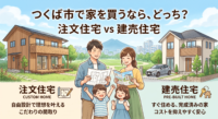 TX沿線の地価高騰が続くつくば市でマイホームを買うなら、自由度の高い「注文住宅」か、コスパに優れた「建売住宅」どっちが良い？それぞれのメリット・デメリットや、2026年の金利・建築費上昇を踏まえた賢い選び方を徹底比較！予算オーバーを防ぎ、フラットな視点で理想の暮らしを叶える不動産会社の活用法を解説します。