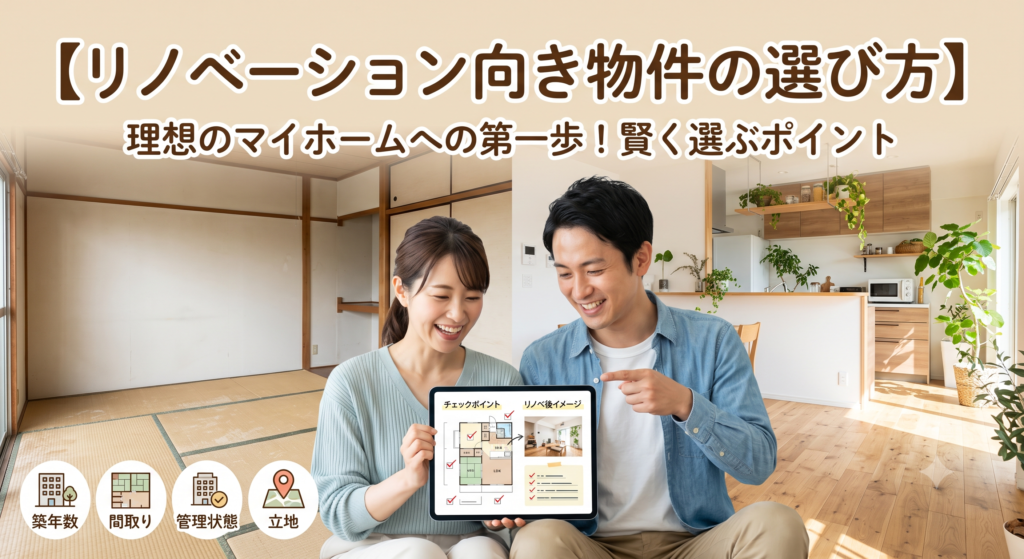 「安い中古住宅を買って、おしゃれにフルリノベーションしよう！」とお考えの方へ。実は、建物の構造や規約によって「抜きたい壁が壊せない」「水回りが移動できない」という絶望的なトラップが潜んでいます。買った後に後悔しないための「本当のリノベ向き物件」の見極め方と、他社物件の図面から”リノベの可否と総予算”をプロが判定する【無料LINEセカンドオピニオン】の活用法を徹底解説します。