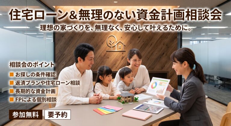 【家賃並みで買えるは本当？ 住宅ローン＆無理のない資金計画相談会】