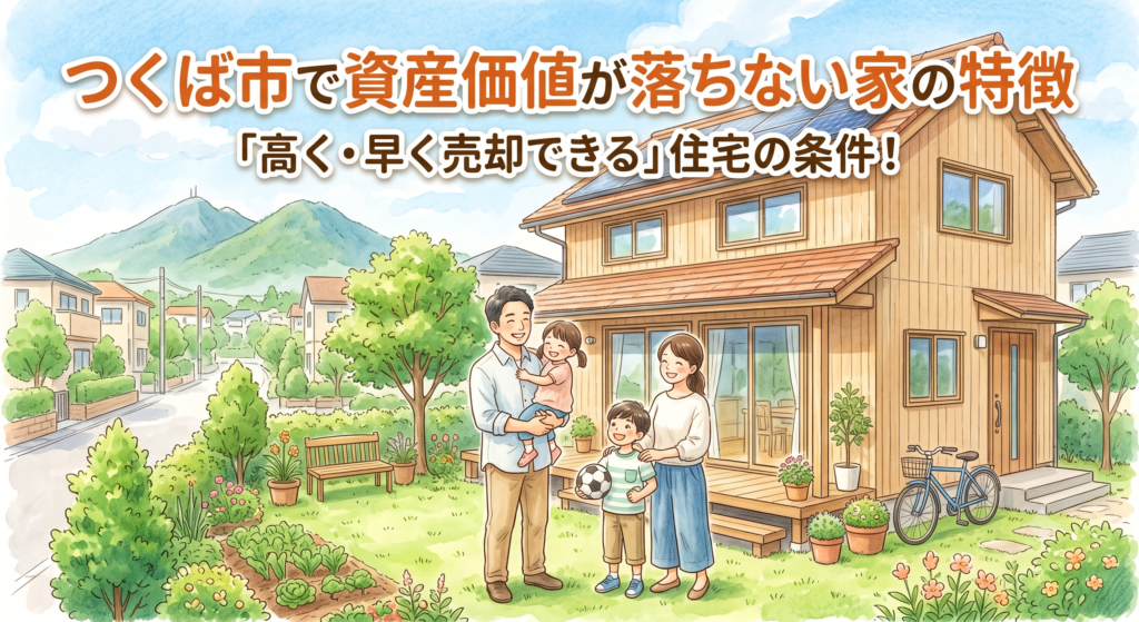 つくば市で将来高く売れる家とは?TX(つくばエクスプレス)沿線の地価高騰と二極化が進む2026年現在、住み替えや相続を見据えて知っておきたい「売却しやすい(資産価値が落ちない)不動産」の条件をプロが徹底解説!人気の学区や平屋需要、車社会必須の駐車スペースなど、つくば市ならではの売れるポイントをご紹介します。