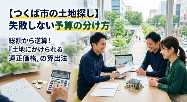 【つくば市】土地から家づくり。総予算から「土地にかけられる適正価格」を逆算して予算オーバーを防ぐ