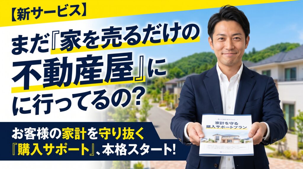 「家を買う」という人生最大のプロジェクトを、単なる「物件紹介」で終わらせていませんか?不動産業界の悪しき常識(売り込み、隠れコストの放置、高額な仲介手数料)を覆し、お客様の家計と未来を本気で守るために、株式会社土地Labが『購入サポート』を本格スタート!仲介手数料最大無料のカラクリや、見えないリスクを排除するエージェント型の新しい不動産探しの形を、マーケター視点で熱く解説します。