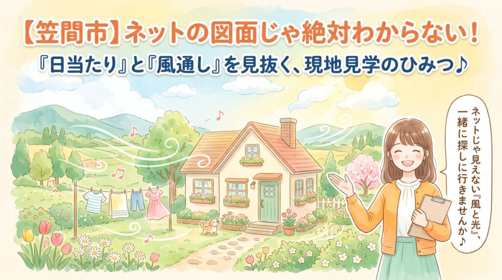 「笠間市で気になる土地を見つけた!スマホの図面では南向きだし、きっと日当たり抜群なはず♪」…ちょっと待ってください!実は「ネットの情報」と「実際の心地よさ」には大きなズレがあります。笠間市の現場で測量や建物の配置計画を行う不動産の実務家が、図面には載らない「本当の日当たりと風通し」を見抜く現地見学のコツを優しく解説。ご家族の笑顔と予算を守る、無料の作戦会議も受付中です!
