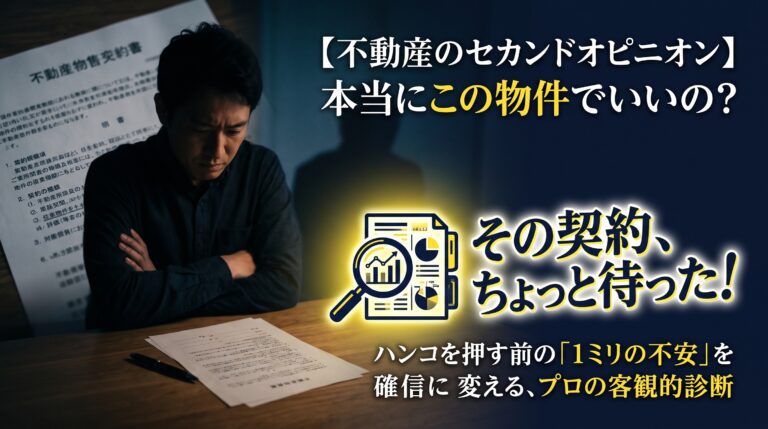 【不動産のセカンドオピニオン】「本当にこの物件でいいの？」契約直前の不安を確信に変える査定診断