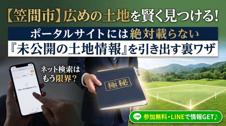 【笠間市】広めの土地を賢く見つける！ポータルサイトには絶対載らない「未公開の土地情報」