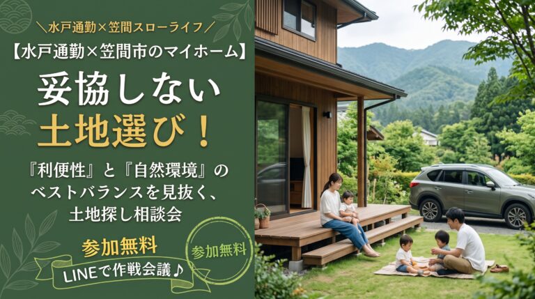 笠間市】水戸への通勤もラクラク！「利便性×自然環境」バランスを考える、失敗しない土地探し
