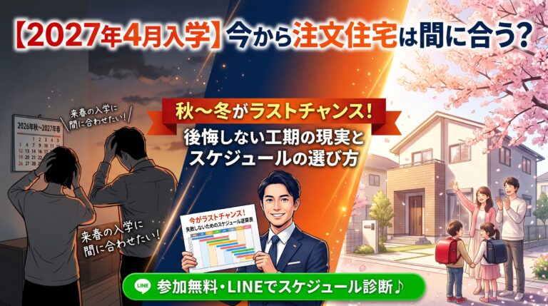 【2027年4月入学】今から注文住宅は間に合う？秋〜冬がラストチャンスとなる「スケジュールの現実」