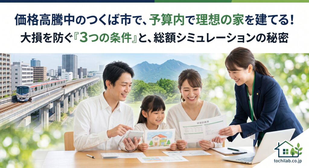 「つくば市に家を建てたいけれど、土地が高すぎて予算オーバーになりそう…」とお悩みではありませんか?TX沿線の発展に伴い価格高騰が続くつくば市で、手頃な土地に潜む「数百万円の隠れコスト」を回避し、安全に理想の住まいを叶えるための「3つの絶対条件」を実務家が徹底解説します。見えないリスクを事前に洗い出し、家計を守る「無料セカンドオピニオン」の活用法もご紹介。
